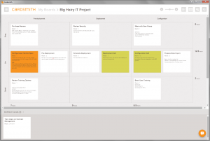 After the brainstorm, put it into a grid to make sense and add meta-data to cards.