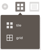 Start in tile view for quick entry and move to grid view to organize your cards.